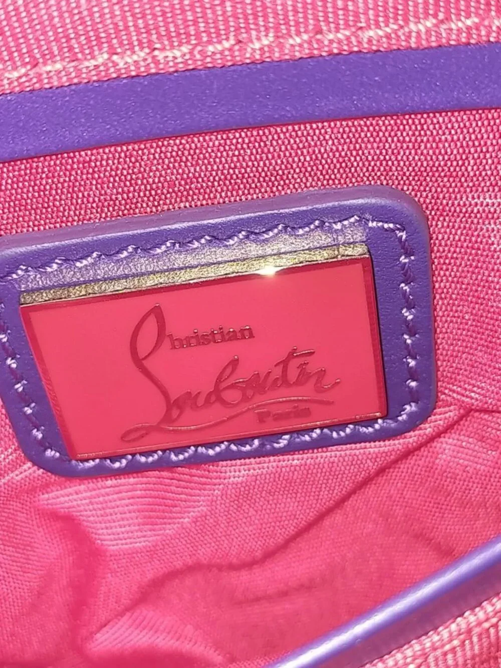 (S6) Christian Louboutin Crossbody Bag Purple Leather